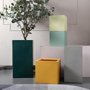 <span class=keywords><strong>Maceta</strong></span> de escritorio ecológica de cerámica Morandi INS de estilo nórdico, <span class=keywords><strong>maceta</strong></span> cuadrada para flores, <span class=keywords><strong>maceta</strong></span> verde moderna de 40cm con agujeros - Product Image 3