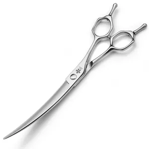 High grade imported vg10 7.0 7.5 curved scissors, curved up and down, special-shaped handle, pet shop beauty trimming scissors