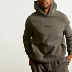 Erkek giysileri fabrika 380gsm Hoodie özel ağır % 100% pamuk siyah boş polar kazak Hoodies boy erkek kazak