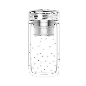 Tasse en verre borosilicate à double paroi grande capacité, portable, isolée thermiquement, pour femmes, hommes, bureau, tasse à thé, mug à eau Star - Product Image 4