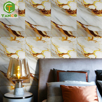 Papier Peint Adhésif 3D Effet Marbre Doré Motif Carrelage Mural Pour Salle de Bain Prix Usine