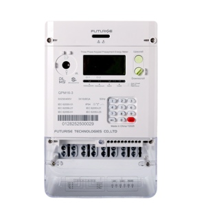 Futurise QPM16-3 Dreiphasiger Vierdraht-Smart-Prepaid-Energiezähler GPRS 1.0 Genauigkeit 100A Max Wasserdicht Analog-Digital-Anzeige - Product Image 1