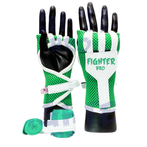 Gants de boxe demi-doigts en PVC respirants et légers, personnalisables, fermeture à lacets, entraînement Sanda, MMA, combat - Product Image 1