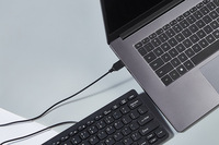 Clavier filaire capacitif mini K1000 chocolat 78 touches, multimédia, léger, portable, pour ordinateur portable, PS/2 externe, sans repose-poignets