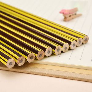 Color Customized Wooden <b>Writing</b> Stripe Pencil Custom Shrink Film Heat Transfer <b>Pad</b> Printing logo HB Waist Pencil - Product Image 4