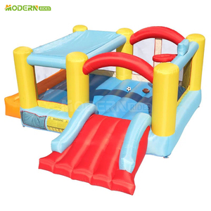 Castillo Inflable Infantil Colorido con Tobogán de Agua y Aro de Baloncesto para Casa de Brinco - Product Image 4