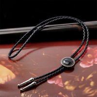 Cravate Bolo en Cuir PU Opale pour Hommes et Femmes R.GEM. Collier nœud papillon classique de cowboy en gros, haute qualité, personnalisé