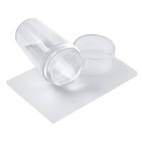 Nouveau tampon de stamping transparent en silicone pour nail art, racloir, outils de transfert de motifs pour vernis à ongles et gel, pochoir de scellement pour salon de manucure