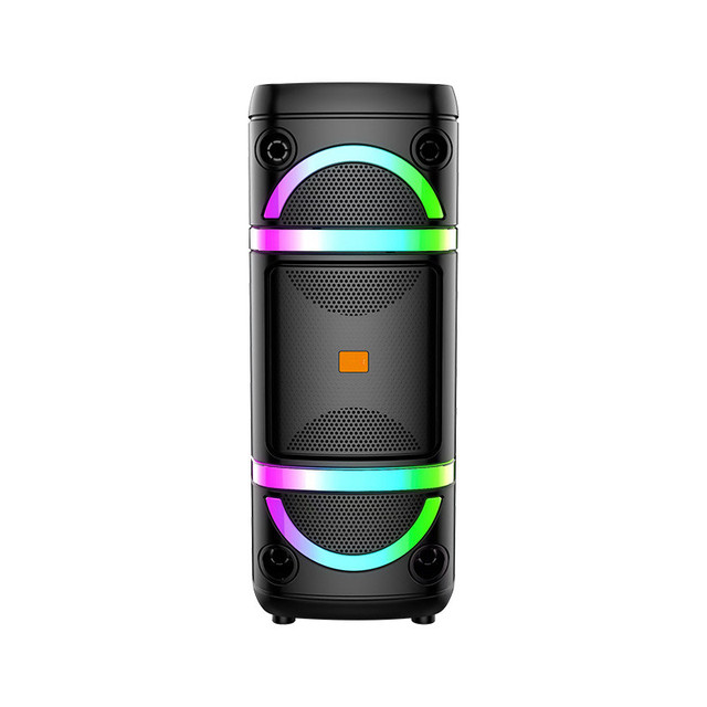 Dual 8-inch for Speaker Wired Microphone Karaoke Function LED Lights Remote Control Powerful Bass Home Theatre