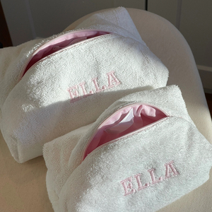 Sac éponge personnalisé, pochette cosmétique à fermeture éclair, trousse de toilette avec logo brodé, sac à outils en coton coloré pour cheveux - Product Image 5