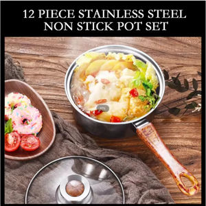 Vente en gros usine : Ensemble de 12 ustensiles de cuisine antiadhésifs, comprenant marmite à soupe et poêle, et Juego De Utensilios De Cocina - Product Image 5