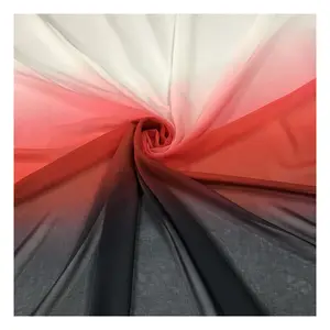 De Fabriek Outlet Populaire Ontwerpen 100% Polyester Composiet Draad Digitale Gedrukte Gradiënt Chiffon Stof Voor Kleding