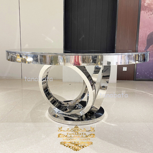 Mesa de comedor en plata SCR Drive Optoacoplador Pedestal Base <span class=keywords><strong>Metal</strong></span> Comedor Restaurante Acero inoxidable Moderno - Product Image 2