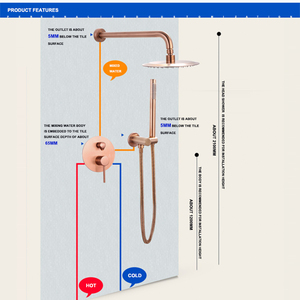مجموعة خلاط دش نحاسي يعلق على الحائط - Product Image 4