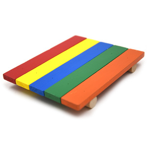 Plataforma de salto de madera colorida para hámster, chinchilla, juguete de ejercicio, escalón arcoíris, suministros para mascotas pequeñas, 20x18x2,3 cm - Product Image 1