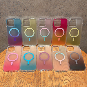 Custodia per telefono antiurto magnetica a colori graduali <span class=keywords><strong>Cover</strong></span> trasparente per cellulare Imd per <span class=keywords><strong>Iphone</strong></span> <span class=keywords><strong>11</strong></span> 12 13 14 Pro Max Plus - Product Image 1