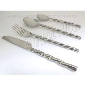 Elegante juego de cubiertos de acero inoxidable de alta calidad con asas forjadas a mano esmalte de espejo ecológico para bodas en casa - Product Image 1