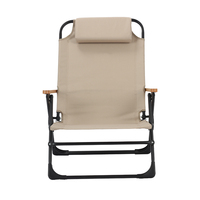 Chaise pliante de camping moderne avec logo personnalisé, dossier inclinable, accoudoirs, structure en acier durable, design ultra confortable