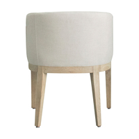 Fauteuil de salle à manger en chêne antique de style français FH1017, tissu en coton et lin, personnalisable, pour la maison, le bureau, la villa, l'appartement, l'hôtel