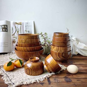 Bol en bois pour servir la <span class=keywords><strong>salade</strong></span>, la soupe, les fruits, idéal pour les mariages et les fêtes - Product Image 2