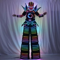 Écran LED Robot Costume Lumineux Vêtements Échasses Marcheur Costume de Danse pour Discothèque Scène Performance Casque Gants Laser