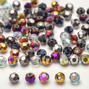 Contas de Vidro Redondas Facetadas de 6/8mm em Ouro/Prata/Cobre para DIY, Colares, Pulseiras e Suprimentos para Confecção de Joias - Product Image 3