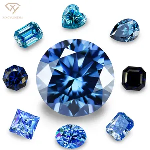 Xingyue catena da tennis personalizzata pietre preziose sintetiche pietre sciolte smeraldo radiante VVS1 diamante verde mare chiaro blu scuro moissanite