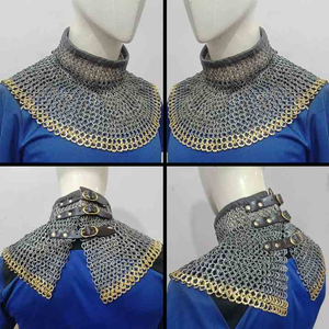 Armadura de cuello de cota de obispo de caballero medieval de diseño único Latón de acero suave para Feria Renacentista con tema de logotipo personalizado - Product Image 6
