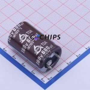 ตัวเก็บประจุอิเล็กโทรไลต์อะลูมิเนียมแบบ Snap-in รุ่น TDA160V680M22*35 V ชนิด Through hole (THT) ขนาด D22xL35 มม. 680uF 20% 160V 10 มม. - Product Image 1