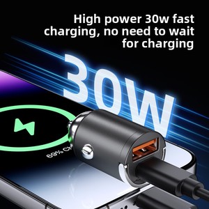 Mini Caricabatterie USB Type-C Invisibile per Auto, Ricarica Super Veloce Compatibile con <span class=keywords><strong>Apple</strong></span> Huawei, Accendisigari OLIVER - Product Image 3