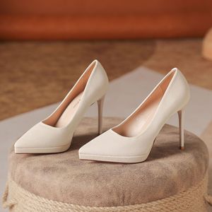 1089E Pointed Toe Stiletto <b>Heel</b> Pumps Faux <b>Suede</b> High <b>Heel</b> Office Shoes For Women - Product Image 1