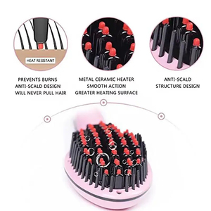 Electric <b>Heating</b> <b>Comb</b> Professional Hair Straightening Brush Hair Straightener Women's Hair Hot <b>Comb</b> - Product Image 6