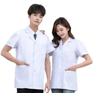 <span class=keywords><strong>Camice</strong></span> Bianco a Maniche Lunghe per Uomo, Uniforme da Medico, Top a Maniche Corte per <span class=keywords><strong>Donna</strong></span>, Abbigliamento da Lavoro per Clinica Dentale, Versione Spessa a <span class=keywords><strong>Mezza</strong></span> <span class=keywords><strong>Manica</strong></span> - Product Image 2