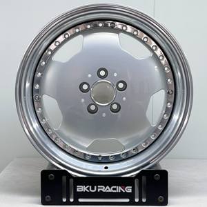 Cerchi Forgiati Classici Bku 2 Pezzi 5x112 da 17-18 Pollici in Lega Argento per <span class=keywords><strong>Mercedes</strong></span> <span class=keywords><strong>Benz</strong></span> W123 W124 <span class=keywords><strong>W126</strong></span> W202 W203 W204 <span class=keywords><strong>W126</strong></span> - Product Image 2