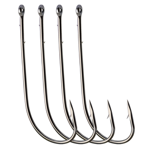 ループチューブ付きバックスパインロングハンドルフック、バックスタブ付きストレートハンドルフック、ライブ餌をぶら下げている海釣り黄色のクローカー - Product Image 2