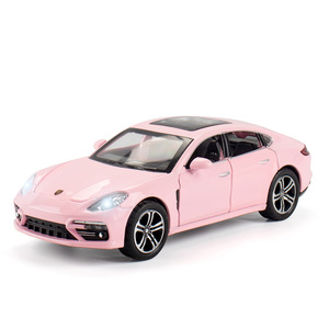 1/32 Panamera โมเดลรถสปอร์ตสีชมพูรถหล่อขึ้นรูปจำลองจำลองรถของเล่นรถดึงถอยหลัง - Product Image 6