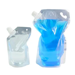 1l-5l侧壶嘴饮料袋果汁袋瓶形果汁婴儿饮用包装FBA自由站立透明袋