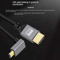 Cable Micro HDMI a HDMI de 0,5 m a 2,4 m, diseño de cable de resorte, cable 4K 3D macho a macho para cámara portátil Macbook a proyector HDTV
