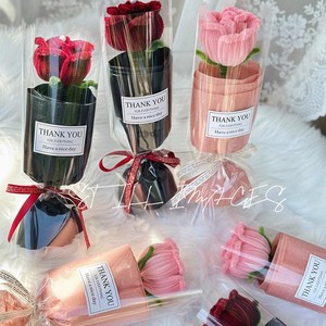 Bouquet di Fiori Fatti a Mano Creativi con Rose e Tulipani su Bastoncino, Regalo <span class=keywords><strong>per</strong></span> la Festa della Mamma, la Fidanzata o <span class=keywords><strong>San</strong></span> <span class=keywords><strong>Valentino</strong></span> - Product Image 4
