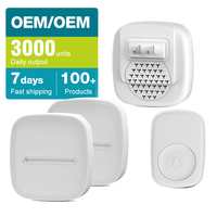 Larga vida útil Hospital Store Village Factory 200M Rango UE Reino Unido EE. UU. AU enchufe impermeable Ring Bell Chime Kit timbre inalámbrico
