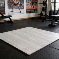 Tapis de sol en caoutchouc à grain de bois pour salle de sport intérieure, pour équipement de fitness et d'exercice, dalles de caoutchouc pour salle de sport