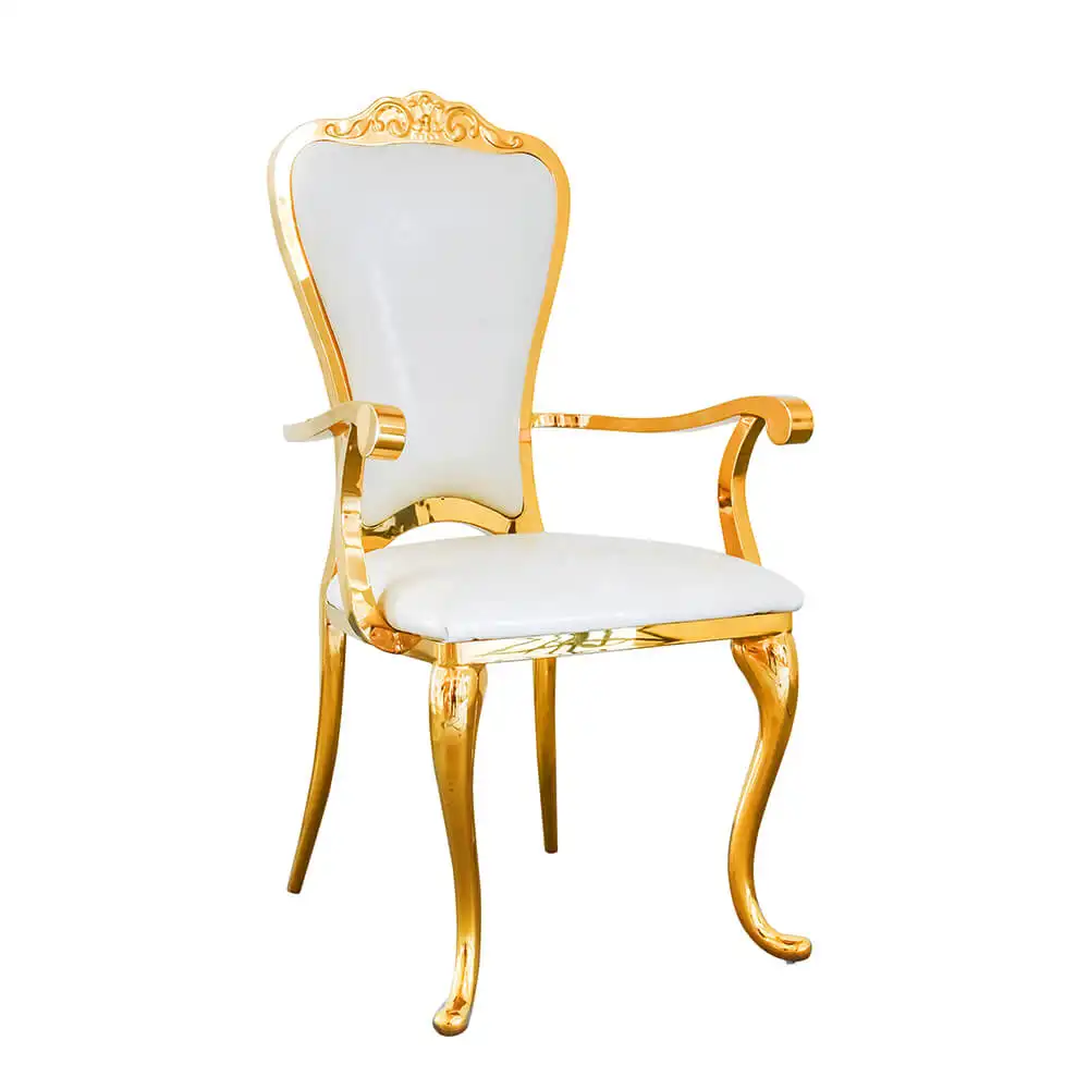 Hot Selling Wedding Event Stainless Steel Throne Chair Gold