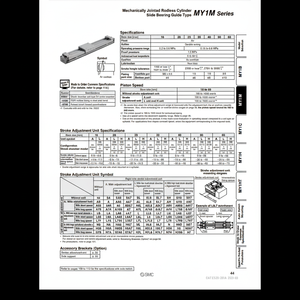 Cilindro sin vástago de SMC Pneumatics, categoría de producto articulado mecánicamente con el - Product Image 1