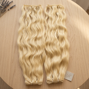 Extensiones de Cabello Remy Indio, Color Natural, Cabello Humano Virgen con Textura Ondulada, 20 Pulgadas de Largo, Calidad Premium, Doble Trama a Máquina - Product Image 2