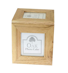 Boîte à photos personnalisable en bois <span class=keywords><strong>de</strong></span> <span class=keywords><strong>chêne</strong></span> peint écologique, <span class=keywords><strong>cube</strong></span> à photos, boîte à souvenirs, logo personnalisé, design moderne pour la décoration <span class=keywords><strong>de</strong></span> bureau - Product Image 2