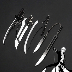 4 estilos Bleach Kurosaki Ichigo Zanpakutou <span class=keywords><strong>Zangetsu</strong></span> espada accesorios de juguete llavero de aleación de Anime - Product Image 1
