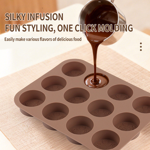 Moule à gâteau en silicone gaufré, moule à muffins en silicone de qualité alimentaire antiadhésif, plaque de cuisson sans BPA / compatible four, micro-ondes et congélateur - Product Image 3