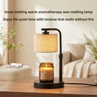 Lampe à bougie chauffe-parfum vintage en fer, style européen et américain, minimaliste, luxueuse, haut de gamme, avec variateur d'intensité et minuterie, lampe de table