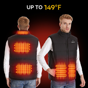 Nam mùa đông nhiệt nóng vest đứng cổ áo ba tốc độ điều chỉnh nhiệt điện sưởi ấm cách nhiệt điều chỉnh nhiệt - Product Image 3