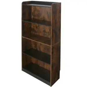 Factory Wholesale Customized Furniture Wooden Modern Minimalist Solid Wood 4-Shelf Bookcase